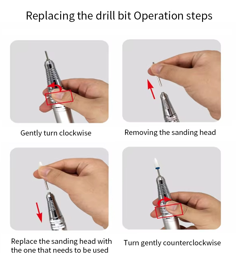 High-speed nail filing drill bit